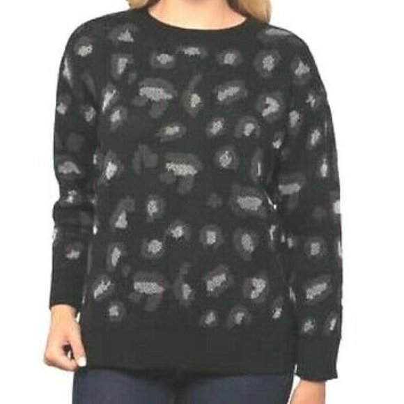 NWT!!! KENDALL + KYLIE Animal Print Sweater Pullover Women's Size M - Picture 1 of 11